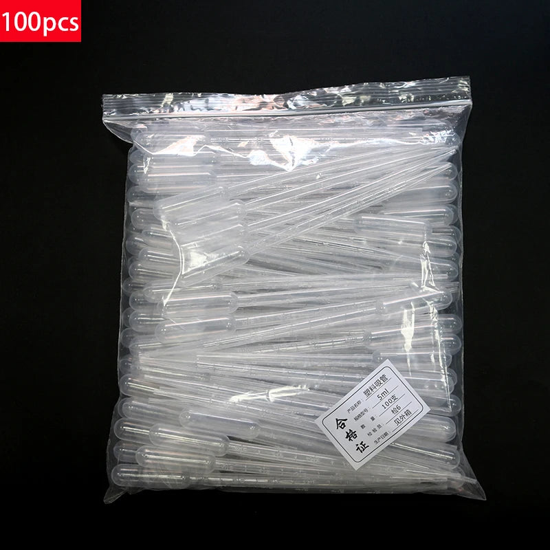 100PCS 0.2 /0.5 /1 /2 /3 /5 /10Ml Laboratory Pipette Plastic Disposable Graduated Container Liquid Dropper Equipment Straw