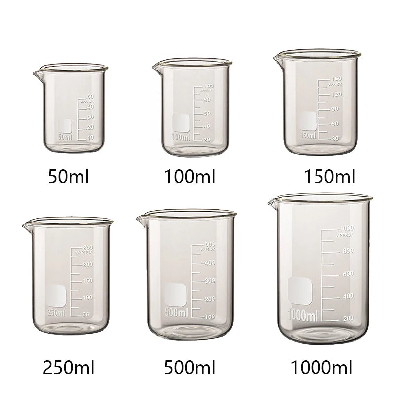 Large Capacity High Borosilicate Glass Measuring Cup Transparent Graduated Cup Heat-Resistant Multifunctional Beaker