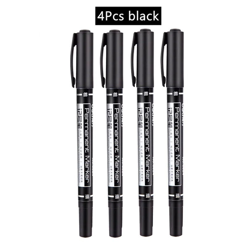 Twin Tip Permanent Marker Pen Set Fine Point Waterproof Ink