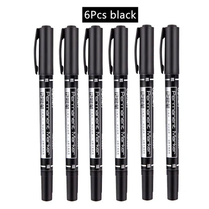 Twin Tip Permanent Marker Pen Set Fine Point Waterproof Ink