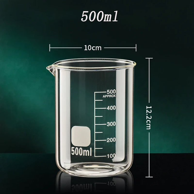 Large Capacity High Borosilicate Glass Measuring Cup Transparent Graduated Cup Heat-Resistant Multifunctional Beaker