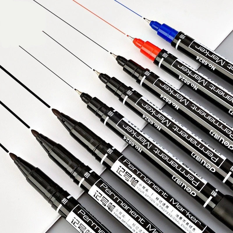 Twin Tip Permanent Marker Pen Set Fine Point Waterproof Ink