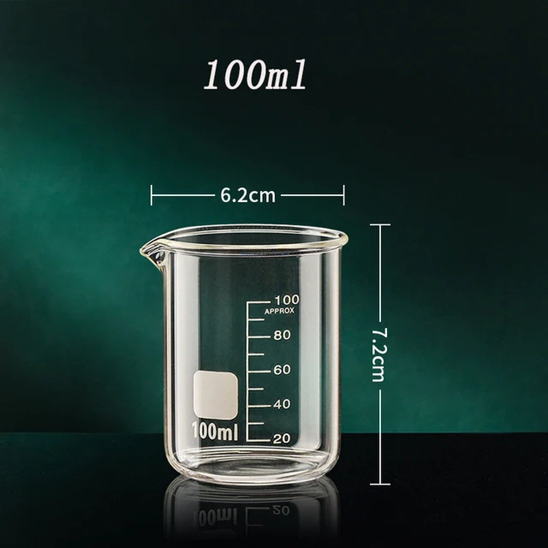 Large Capacity High Borosilicate Glass Measuring Cup Transparent Graduated Cup Heat-Resistant Multifunctional Beaker