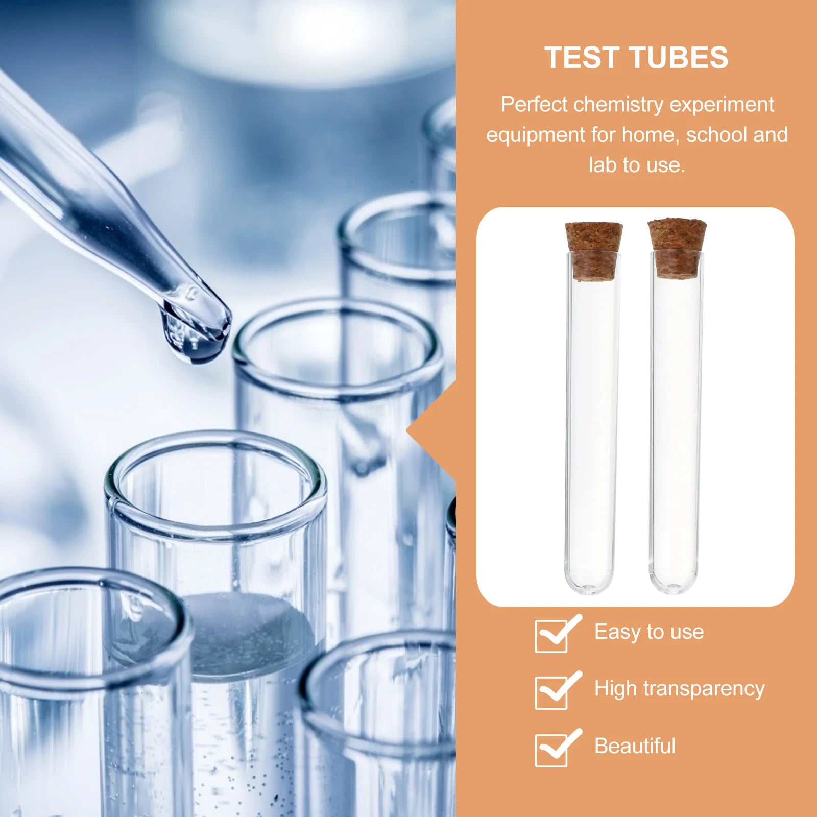 40Pcs 10Pcs Glass Test Tube Sample Test Tubes Clear Test Tubes