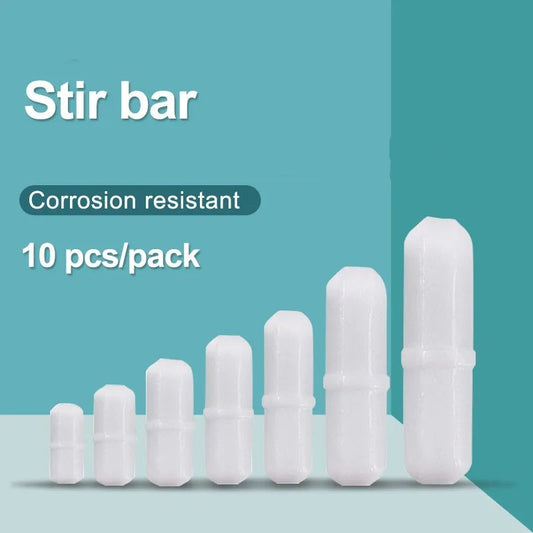 Magnetic Stirrer Bar Size 15Mm 20Mm 25Mm 28Mm 30Mm 35Mm 40Mm PTFE Magnetic Stirrer Mixer Stir Bars 10 Pcs Lab Supplies