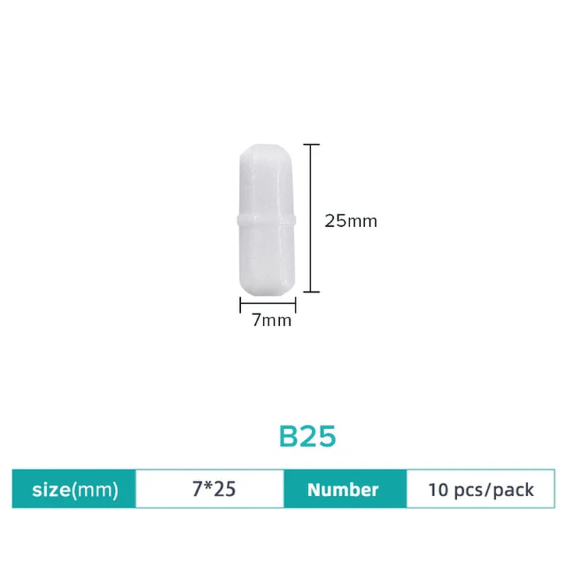 Magnetic Stirrer Bar Size 15Mm 20Mm 25Mm 28Mm 30Mm 35Mm 40Mm PTFE Magnetic Stirrer Mixer Stir Bars 10 Pcs Lab Supplies