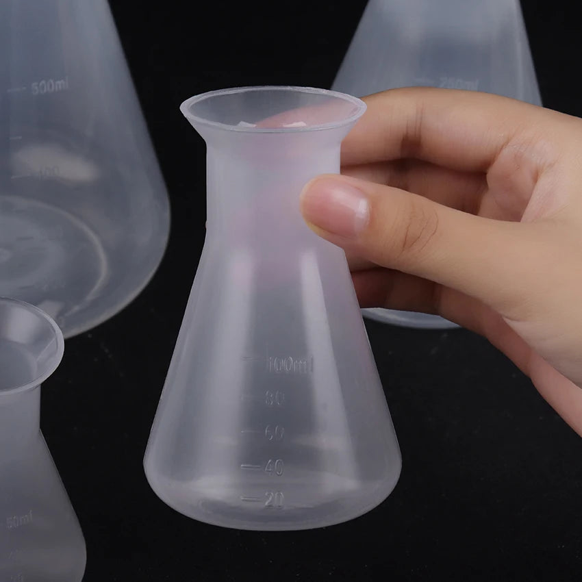 50/100/250/500Ml Plastic Erlenmeyer Flask Narrow Neck Conical Triangle Flask Chemistry Laboratory Analysis Instrument