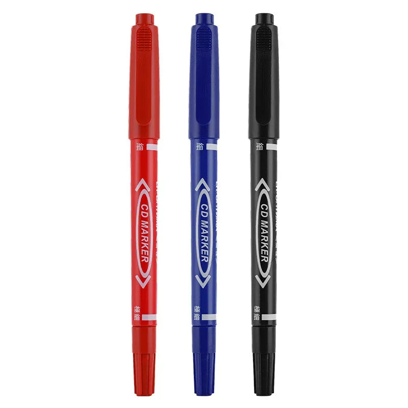Twin Tip Permanent Marker Black/Blue/Red Oil Marker Pen