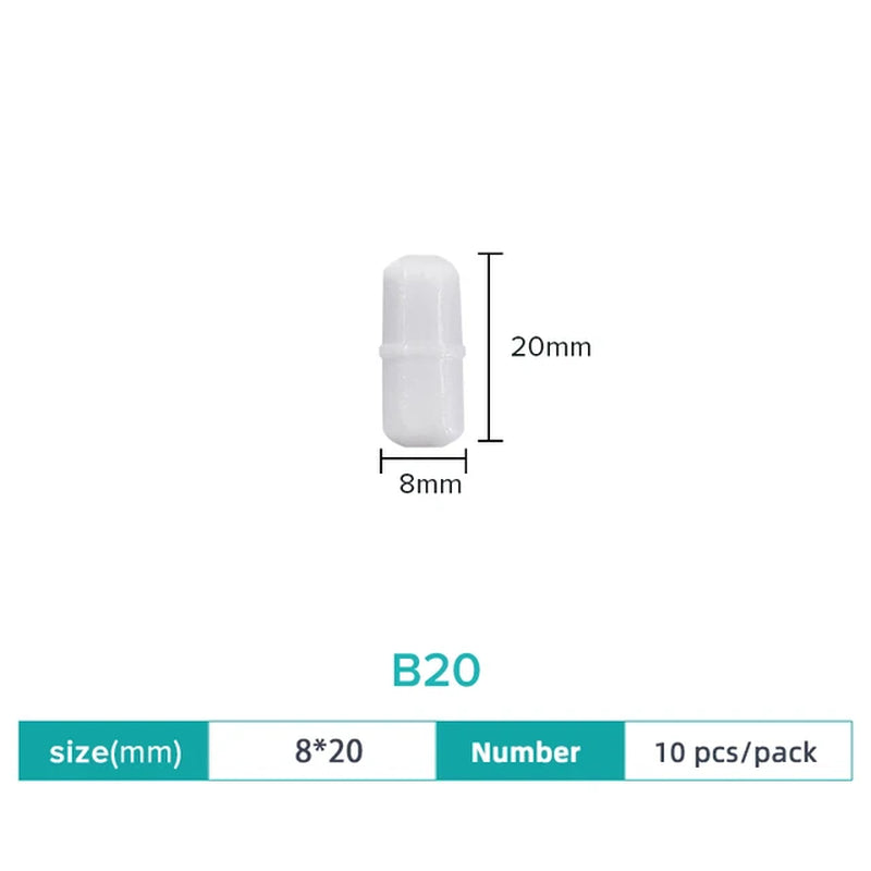 Magnetic Stirrer Bar Size 15Mm 20Mm 25Mm 28Mm 30Mm 35Mm 40Mm PTFE Magnetic Stirrer Mixer Stir Bars 10 Pcs Lab Supplies