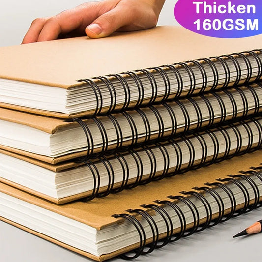 Professional Sketchbook Thick Paper Spiral Notebook Art School Supplies Pencil Drawing Notepad 