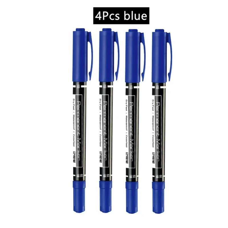 Twin Tip Permanent Marker Pen Set Fine Point Waterproof Ink 