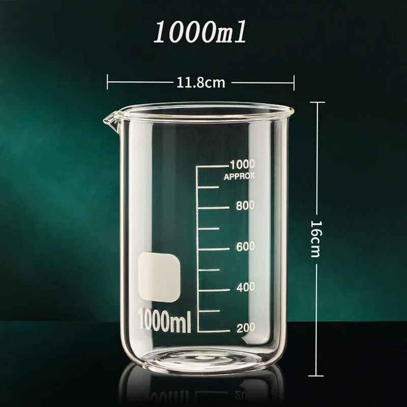 Large Capacity High Borosilicate Glass Measuring Cup Transparent Graduated Cup Heat-Resistant Multifunctional Beaker