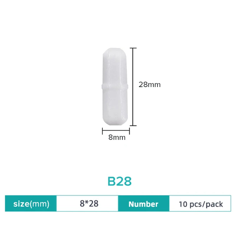 Magnetic Stirrer Bar Size 15Mm 20Mm 25Mm 28Mm 30Mm 35Mm 40Mm PTFE Magnetic Stirrer Mixer Stir Bars 10 Pcs Lab Supplies