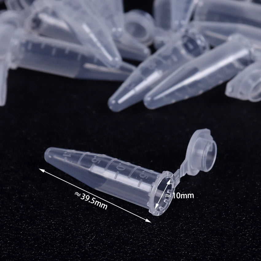 50Pcs/Lot 1.5ML Transparent Micro Plastic Centrifuge Tube Test Tube Snap Lid Laboratory Supplies Laboratory Container