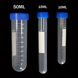 10 Scientific Laboratory Container Scale Blue Lid round Bottom 50ML/15ML/10ML Pcr Tube Test Tube Plasma Centrifuge Tube