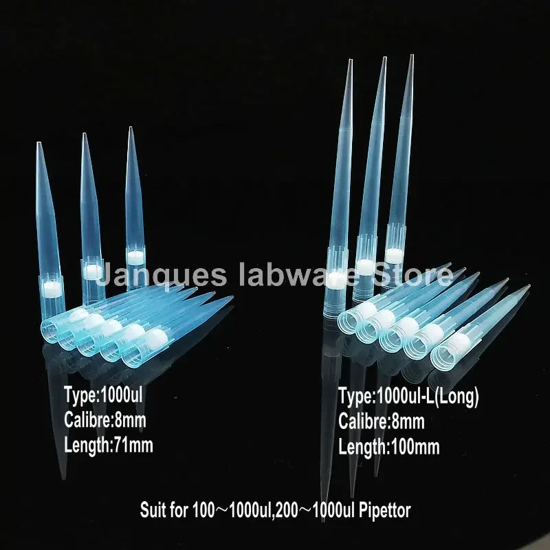 50Pcs to 1000Pcs Lab 10Ul 20Ul 50Ul 100Ul 200Ul 300Ul 1000Ul 5Ml 10Ml Pipettor Tip with Filter Element, PP Pipette Nozzle