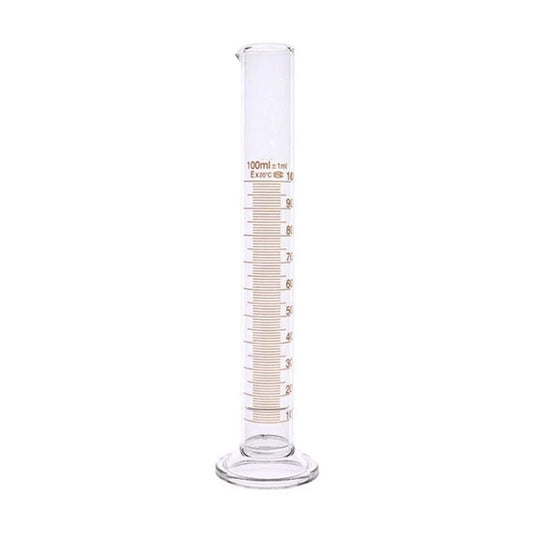 F2TE Thick Glass Graduated Measuring Cylinder 100 Ml Single Metric Scale Chemistry Lab Spout Measure