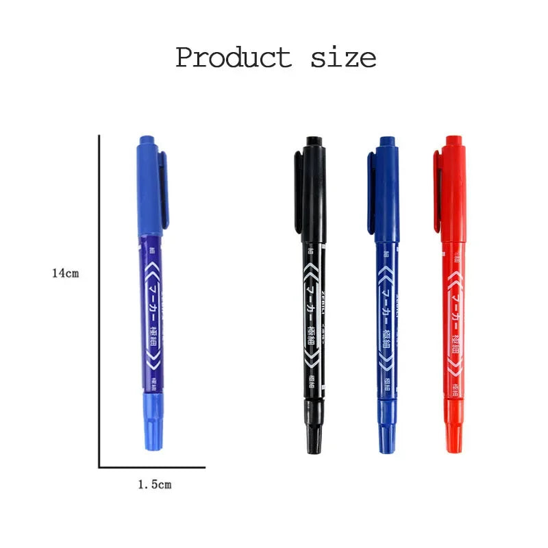 Twin Tip Permanent Marker Black/Blue/Red Oil Marker Pen