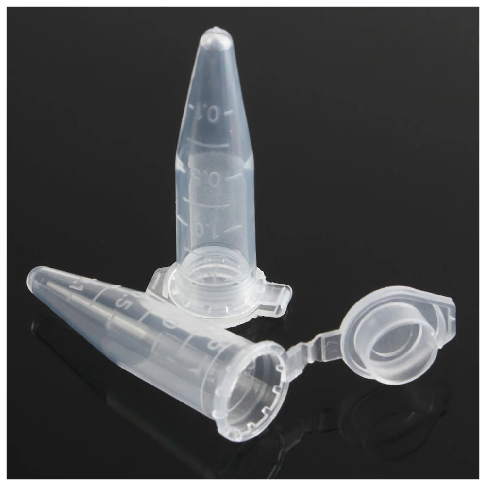 100PCS 1.5Ml Lab Mini Plastic Test Tube Centrifuge Vial Snap Cap 42X11Mm Clear