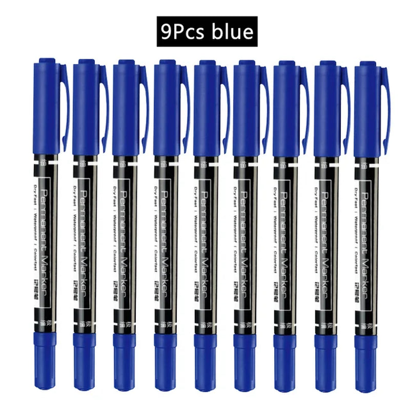 Twin Tip Permanent Marker Pen Set Fine Point Waterproof Ink 