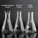 1Piece 50Ml/100Ml/150Ml/200Ml/250Ml/300Ml/500Ml/1000Ml Borosilicate Glass Conical Erlenmeyer Flask for Lab Chemical Equipment