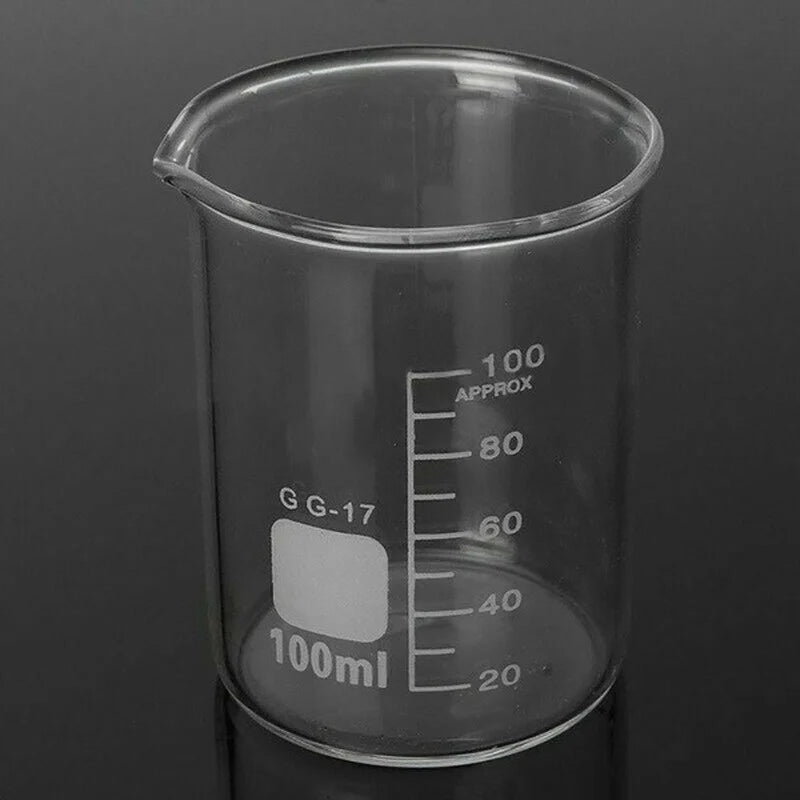 5Pcs Glass Beaker Set 5/10/25/50/100Ml Borosilicate Glass Laboratory Measuring Cup Glassware School Study Lab Educational Supply