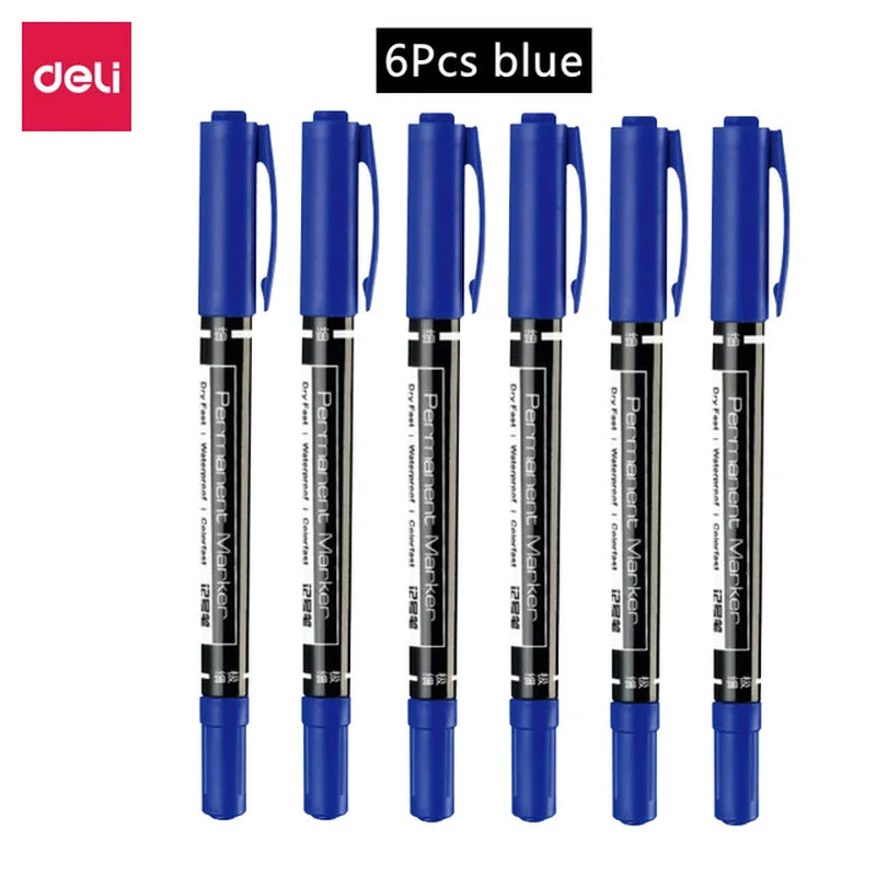 Twin Tip Permanent Marker Pen Set Fine Point Waterproof Ink 