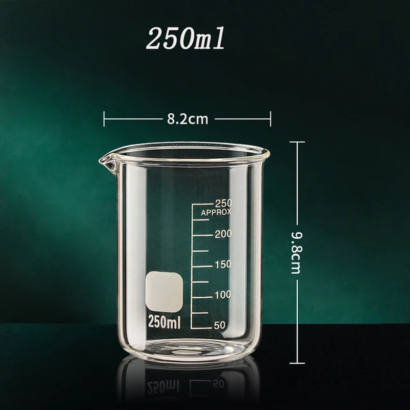 Large Capacity High Borosilicate Glass Measuring Cup Transparent Graduated Cup Heat-Resistant Multifunctional Beaker