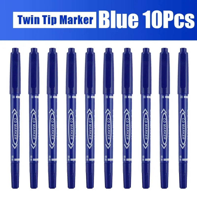 Twin Tip Permanent Marker Black/Blue/Red Oil Marker Pen