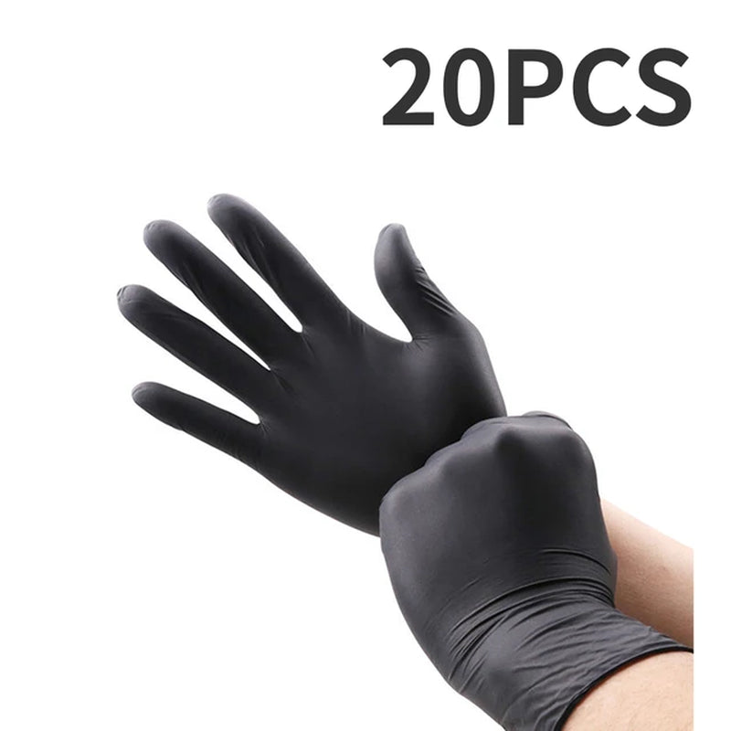100Pack Housework Strong Black Disposable Nitrile Gloves PVC Latex Free Antistatic Garden Pet Care Tattoo Work Oil-Proof Gloves