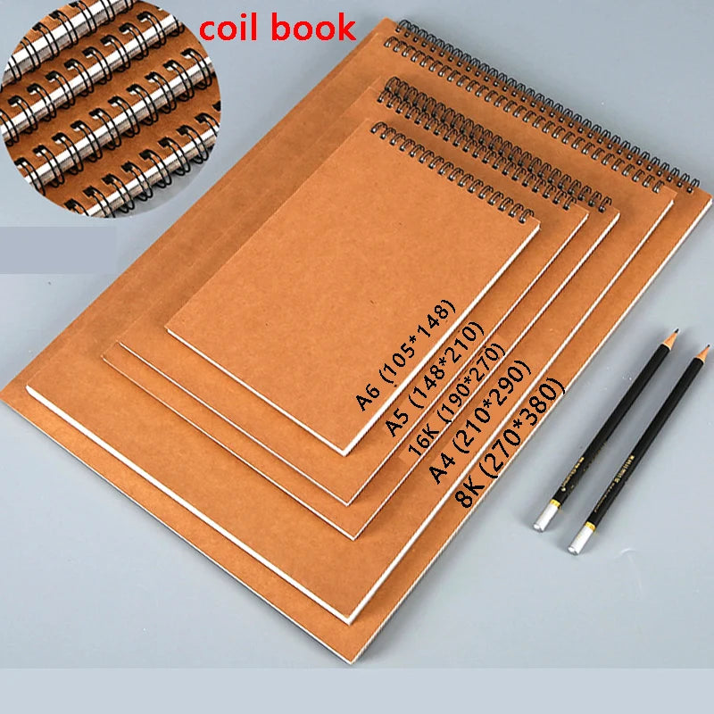 Professional Sketchbook Thick Paper Spiral Notebook Art School Supplies Pencil Drawing Notepad 