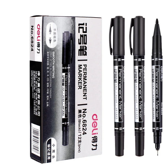 Twin Tip Permanent Marker Pen Set Fine Point Waterproof Ink 