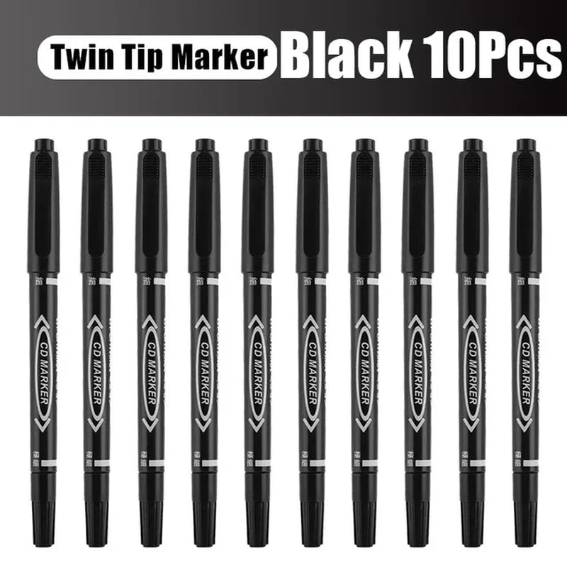 Twin Tip Permanent Marker Black/Blue/Red Oil Marker Pen