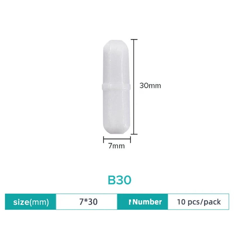 Magnetic Stirrer Bar Size 15Mm 20Mm 25Mm 28Mm 30Mm 35Mm 40Mm PTFE Magnetic Stirrer Mixer Stir Bars 10 Pcs Lab Supplies