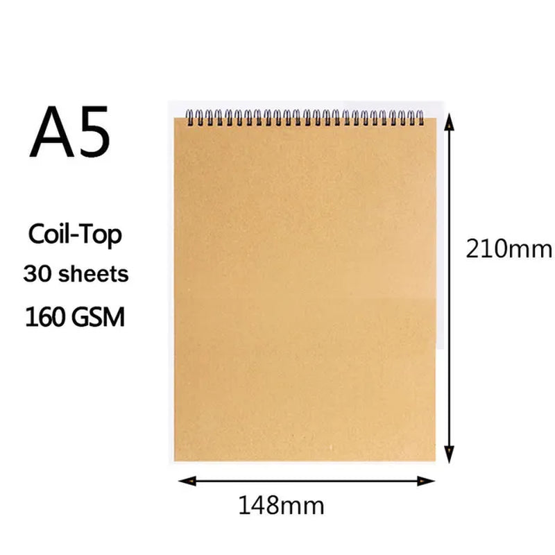Professional Sketchbook Thick Paper Spiral Notebook Art School Supplies Pencil Drawing Notepad 