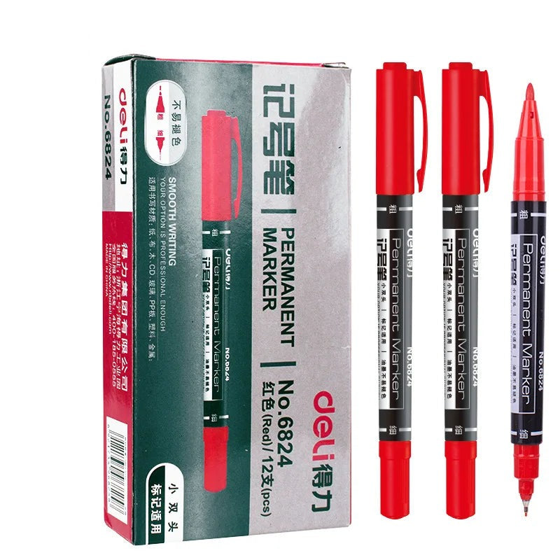 Twin Tip Permanent Marker Pen Set Fine Point Waterproof Ink 