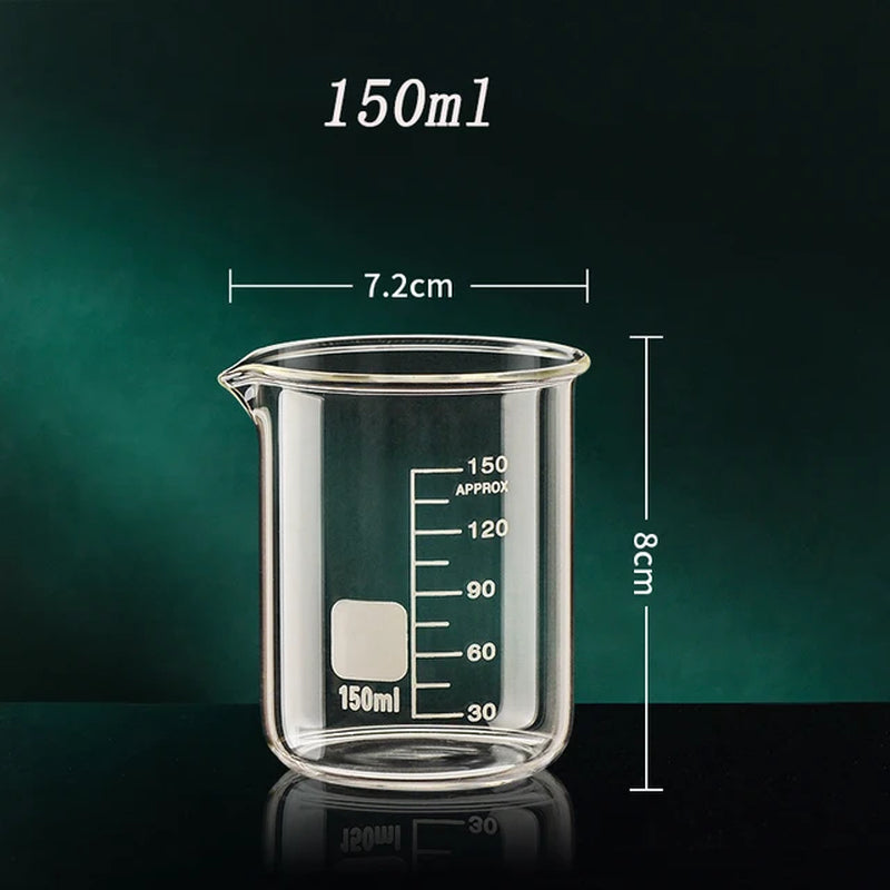 Large Capacity High Borosilicate Glass Measuring Cup Transparent Graduated Cup Heat-Resistant Multifunctional Beaker