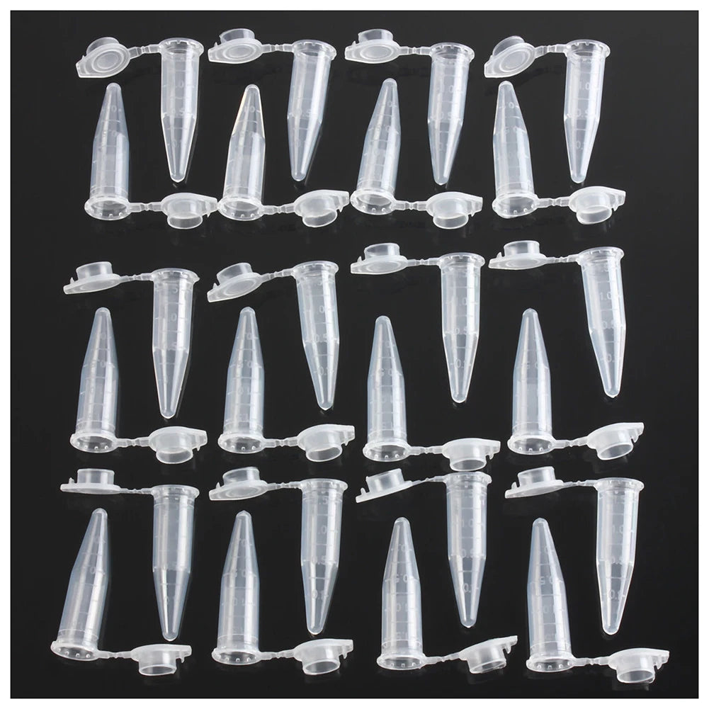 100PCS 1.5Ml Lab Mini Plastic Test Tube Centrifuge Vial Snap Cap 42X11Mm Clear