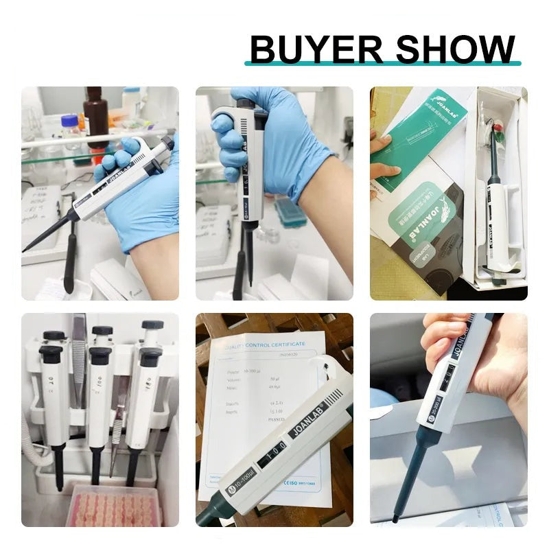 Micropipette Laboratory Automatic Pipette Digital Adjustable Plastic Pipette Chemistry Lab Equipment with Pipette Tips